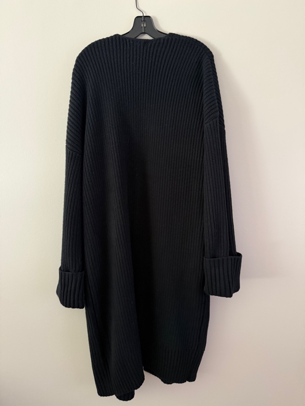 WeWoreWhat Black Open-Front Ribbed duster cardigan - Picture 2 of 5